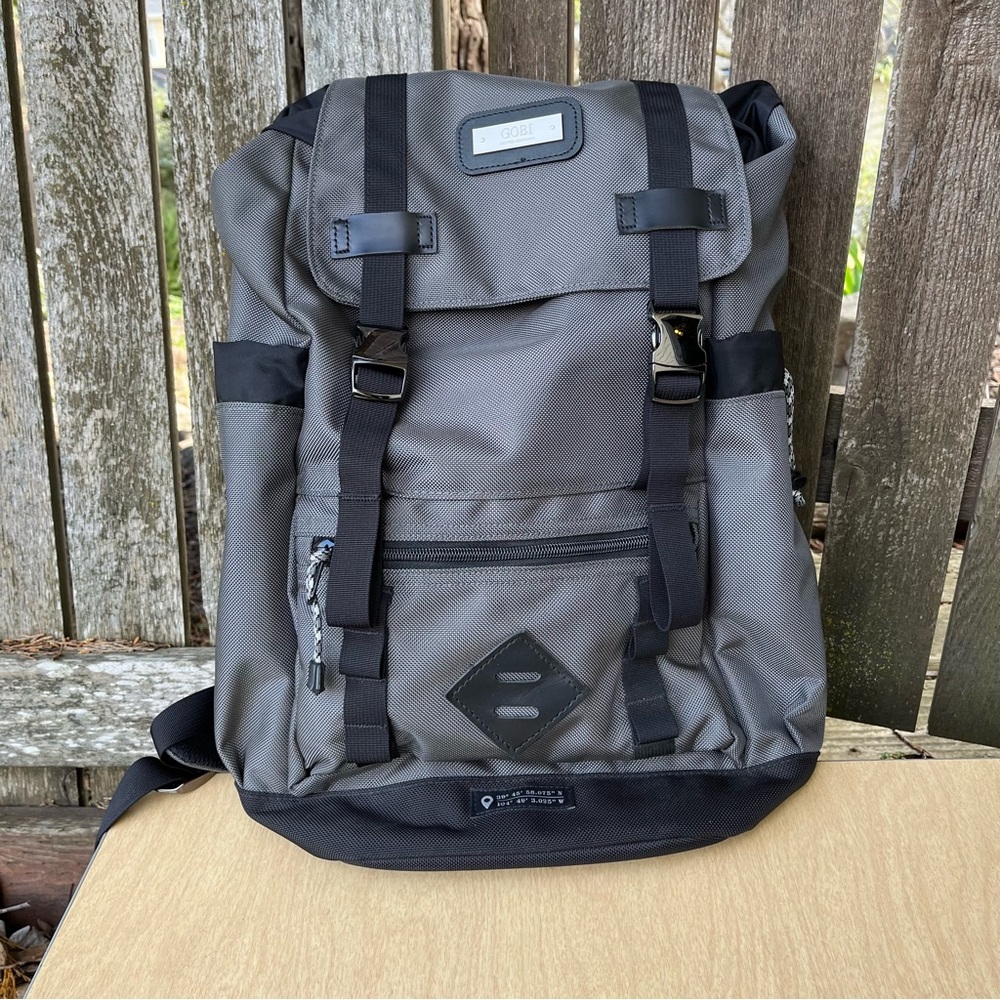 Gobi Getaway Gray & Black Unisex Backpack NWOT